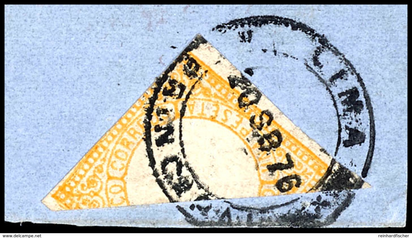 1 Peseta Gelb, Diagonale Halbierung Auf Briefstück, Klar Gestempelt "LIMA 20 SB 76", Rechts Etwas Berührt, Sonst Gute Qu - Pérou