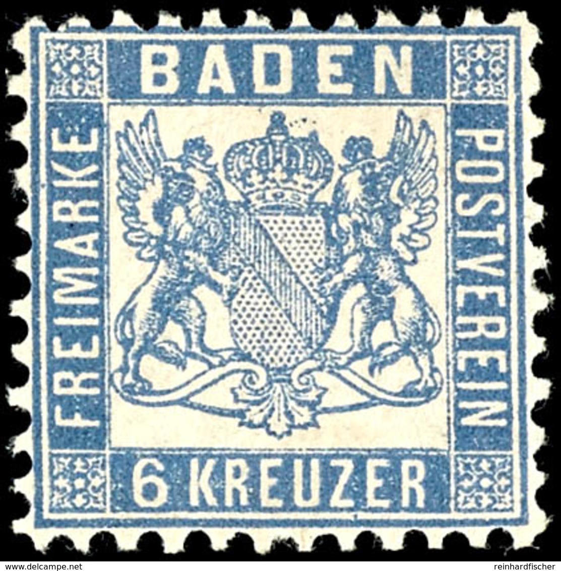 6 Kreuzer Preußischblau, Tadellos Ungebraucht, Mi. 150.-, Katalog: 14b * - Sonstige & Ohne Zuordnung