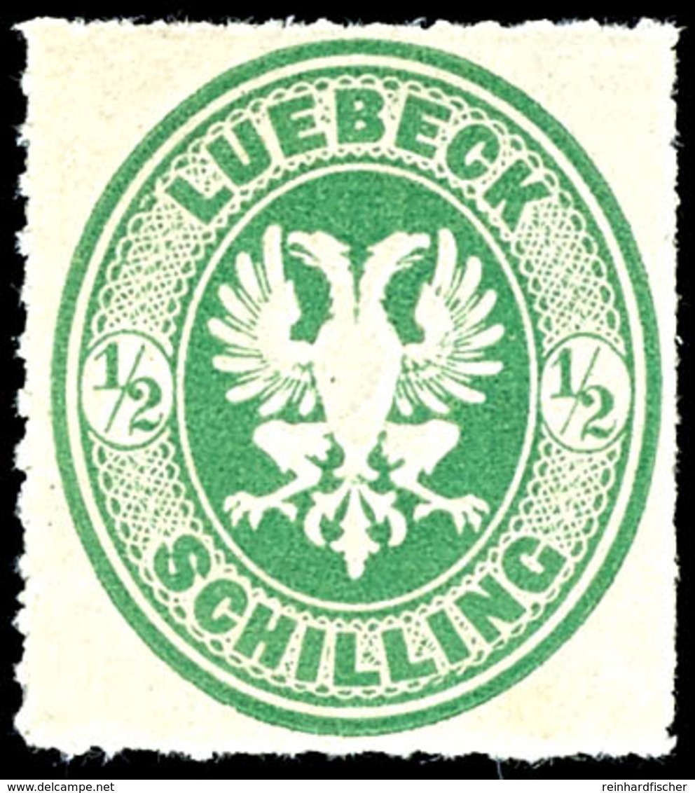 1/2 Schilling Dunkelgelblichgrün, Durchstich 11 3/4, Tadellos Postfrisches Kabinettstück, Unsigniert, Katalog: 8A ** - Sonstige & Ohne Zuordnung