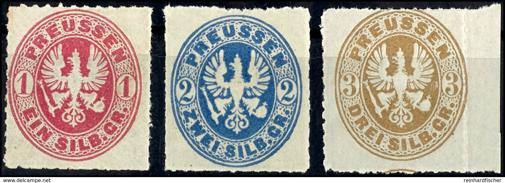 1 Silbergroschen, 2 Silbergroschen Und 3 Silbergroschen Freimarken, Je In A-Farbe, Tadellos Postfrisch, Unsigniert., Kat - Sonstige & Ohne Zuordnung