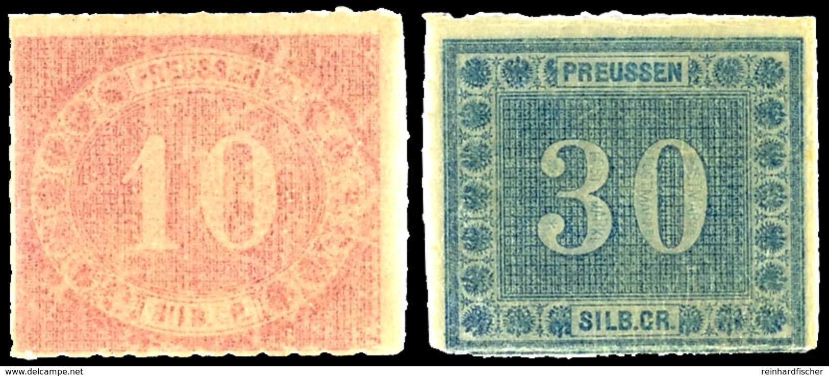 10 Sgr. Und 30 Sgr. Innendienstmarken, Tadellos Postfrische Kabinettstücke, Unsigniert, Katalog: 20/21 ** - Sonstige & Ohne Zuordnung