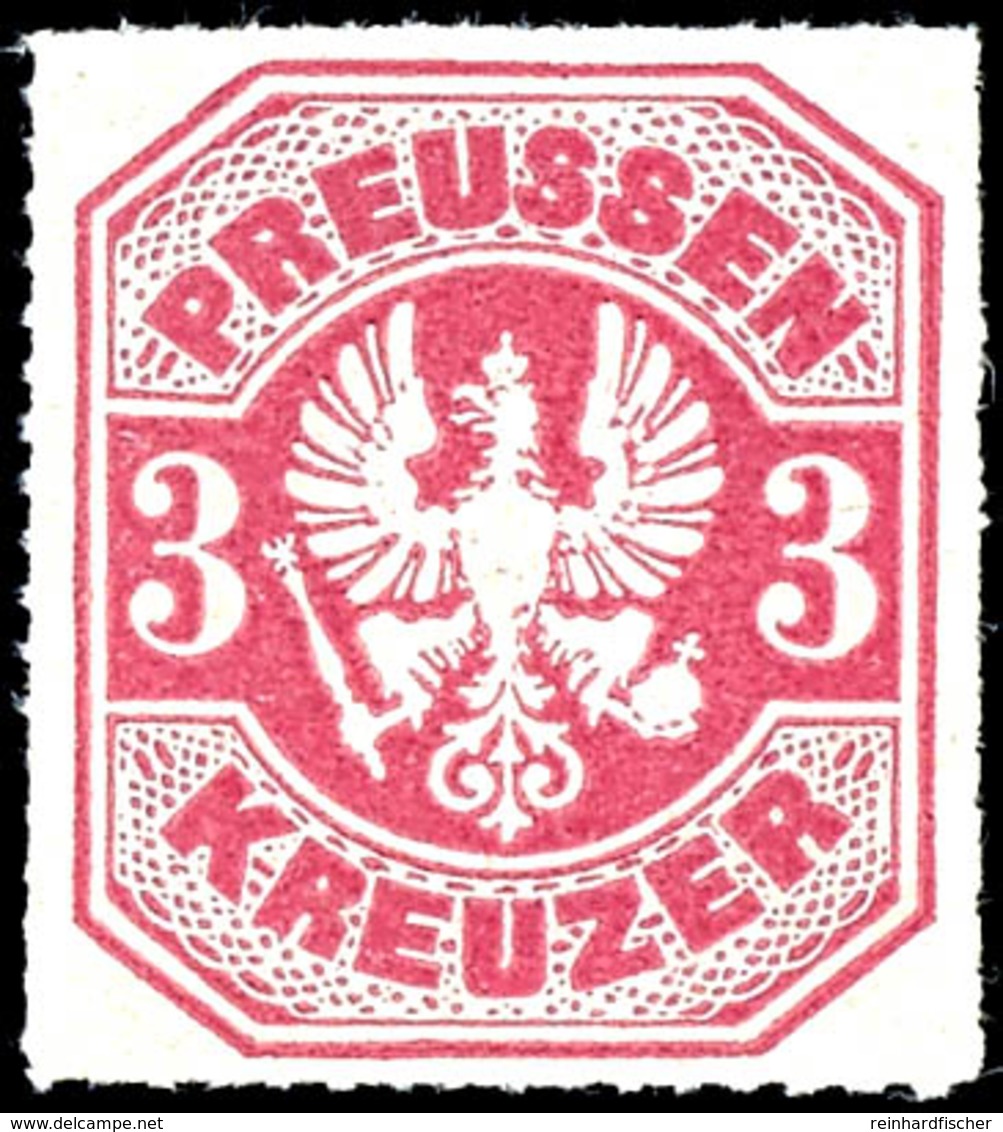 3 Kreuzer Karmin, Tadellos Postfrisches Kabinettstück In Farbfrischem Zustand, Unsigniert., Katalog: 24 ** - Sonstige & Ohne Zuordnung