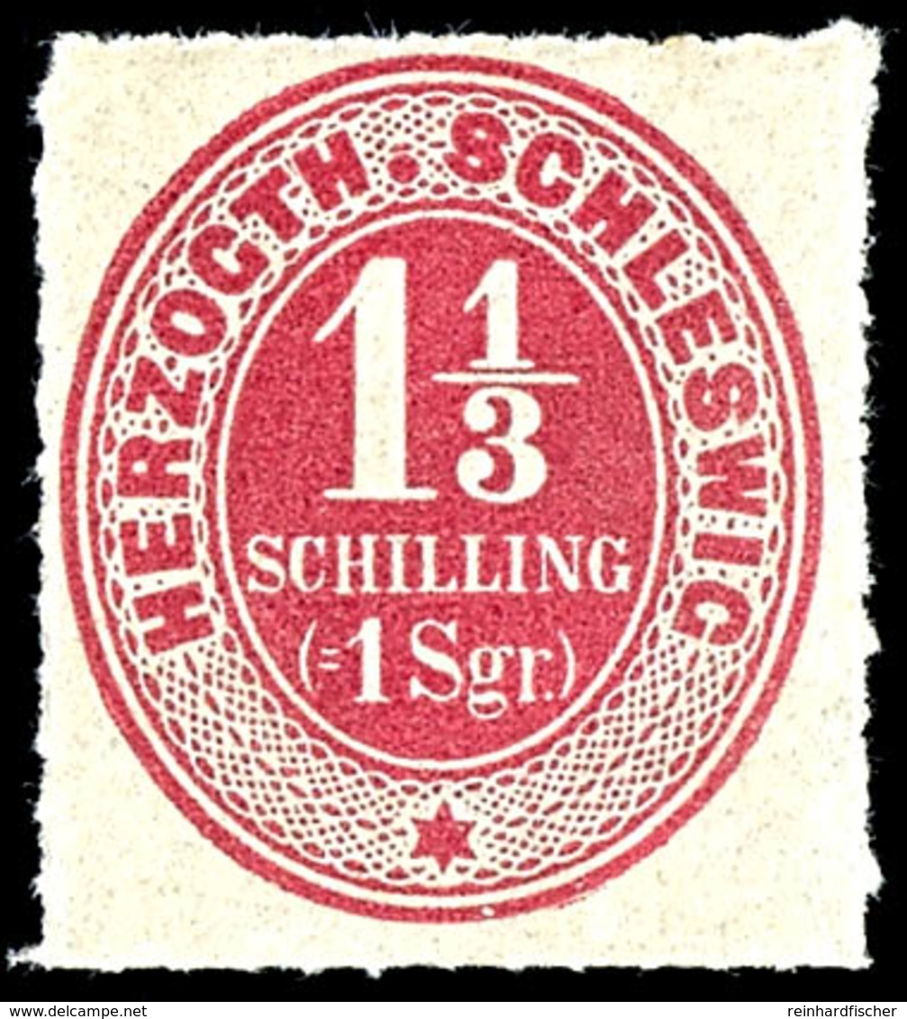 1 1/3 Schilling Lebhaftrosalila, Tadellos Postfrisches Kabinettstück, Unsigniert., Katalog: 15 ** - Schleswig-Holstein