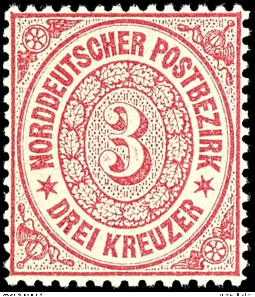 3 Kreuzer Karmin, Farbfrisches Kabinettstück, Tadellos Postfrisch, Unsigniert., Katalog: 21 ** - Sonstige & Ohne Zuordnung