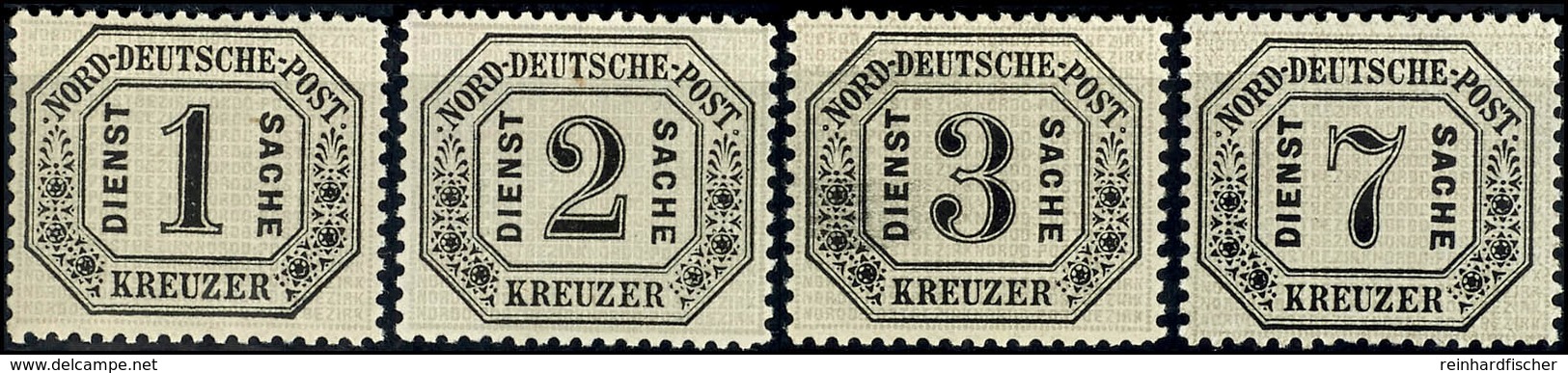 1 Kreuzer Bis 7 Kreuzer Dienstmarken, Kpl. Satz Mit 4 Werten, Tadellos Postfrisch, Unsigniert., Katalog: 6/9 ** - Other & Unclassified