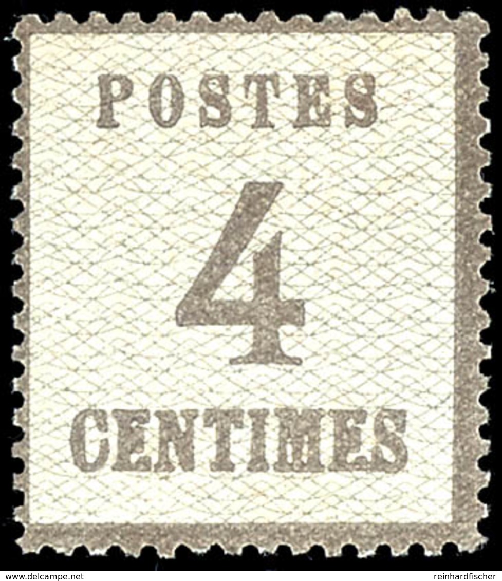 4 Centimes Violettgrau, Farbfrisches Kabinettstück, Tadellos Postfrisch, Gepr. HK (Horst Krause, Gelsenkirchen), Katalog - Sonstige & Ohne Zuordnung