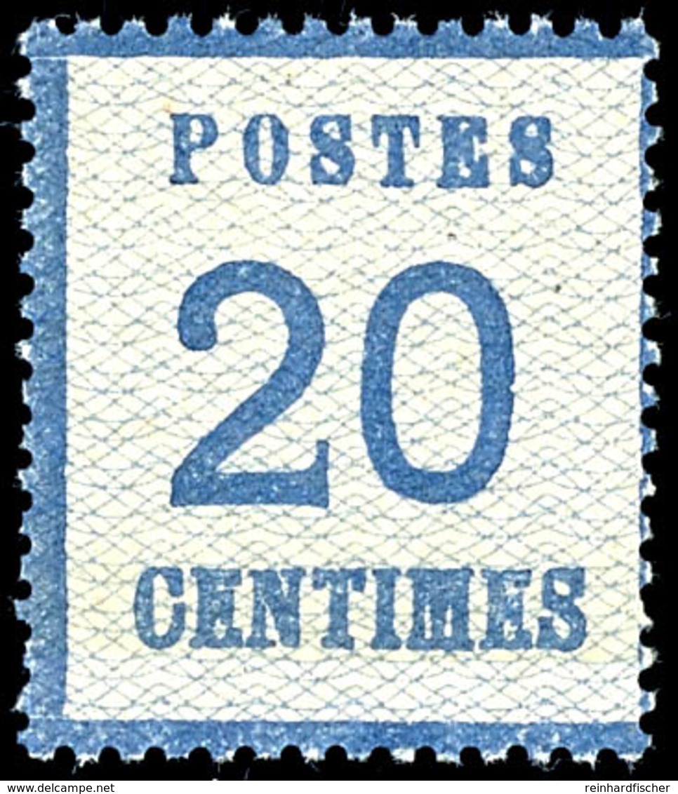 20 Centimes Mittelgrauultramarin, Type I, Farbfrisches Kabinettstück, Tadellos Postfrisch, Unsigniert., Katalog: 6I ** - Sonstige & Ohne Zuordnung