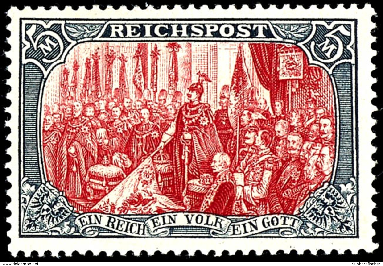 5 Mk. Reichspost, Type II, Postfrisch, Gepr. Jäschke-L BPP, Mi. 1.800,-, Katalog: 66II ** - Other & Unclassified