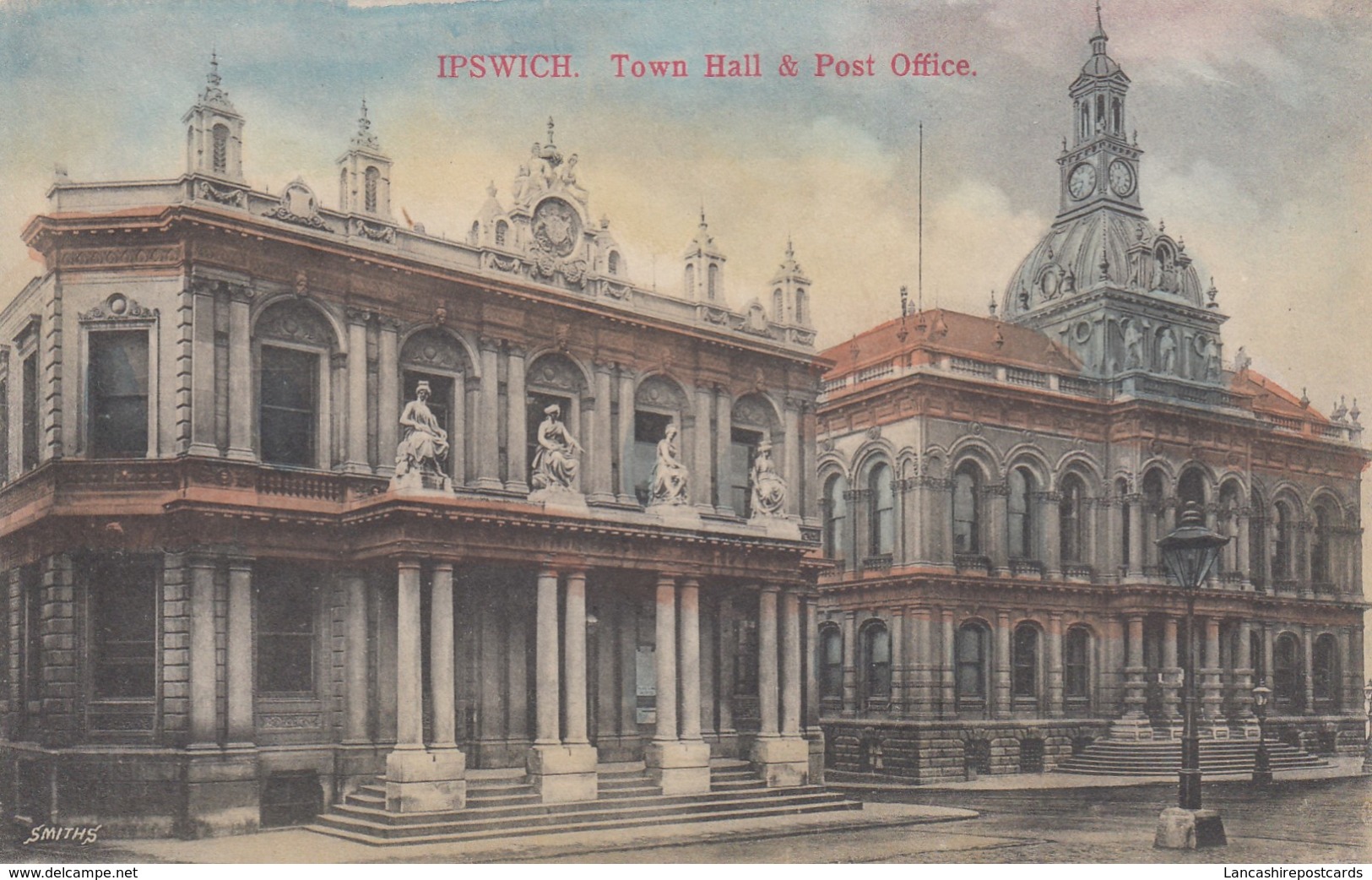 Postcard Ipswich Town Hall & Post Office [ Smiths ] C Pre WW1 My Ref  B13058 - Ipswich