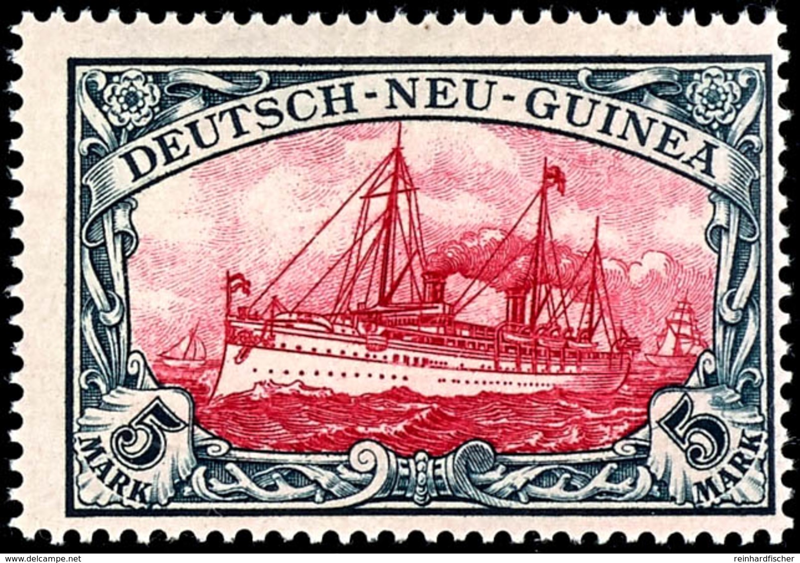 5 Mark Kaiseryacht, Tadellos Postfrisch, Luxus, Unsigniert, Fotobefund Pauligk, Mi. 650.-, Katalog: 19 ** - Deutsch-Neuguinea