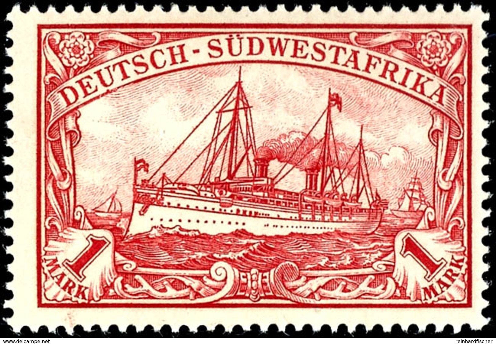 1 Mark Kaiseryacht, Tadellos Postfrisch, Unsigniertes Luxusstück, Fotoattest Jäschke-Lantelme BPP (2019): "in Fehlerfrei - Deutsch-Südwestafrika