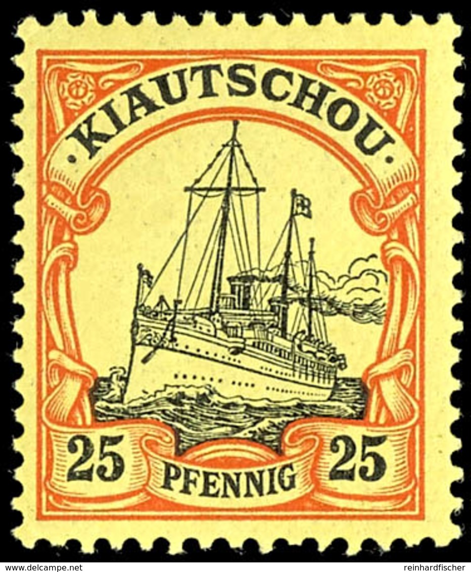 25 Pfg Kaiseryacht, Tadellos Postfrisch, Unsigniert., Katalog: 9 ** - Kiautschou