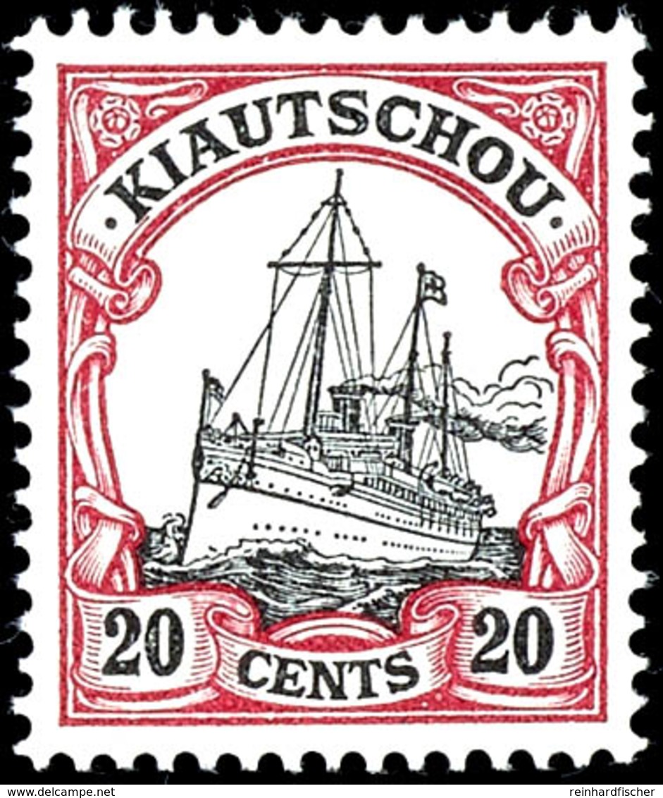 20 Cents Kaiseryacht, Tadellos Postfrisch, Unsigniert, Katalog: 22 ** - Kiautschou