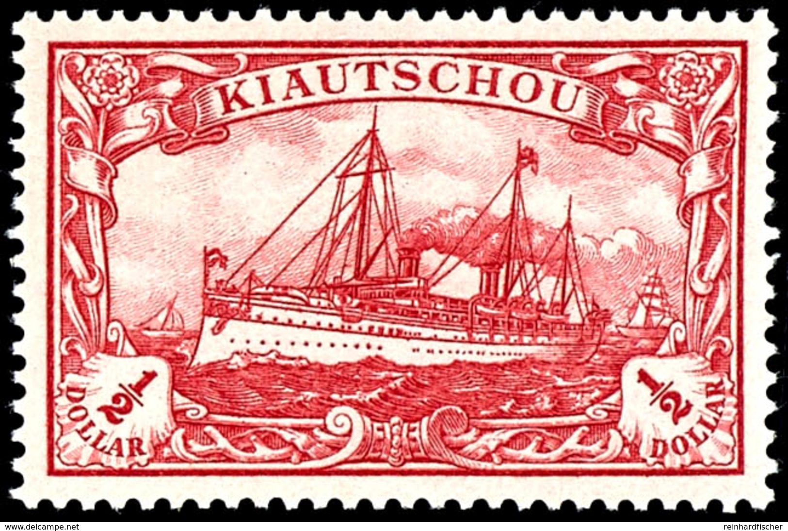 1/2 Dollar Kaiseryacht, Tadellos Postfrisch, Gepr. Bothe BPP, Mi. 200.-, Katalog: 24B ** - Kiautschou