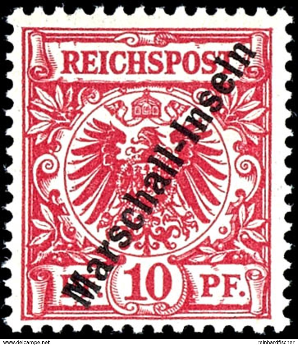 10 Pfg Lebhaftrot Sog. Berliner Ausgabe, Tadellos Postfrisch, Gepr. Bothe BPP, Mi. 200.-, Katalog: 3II ** - Marshall-Inseln