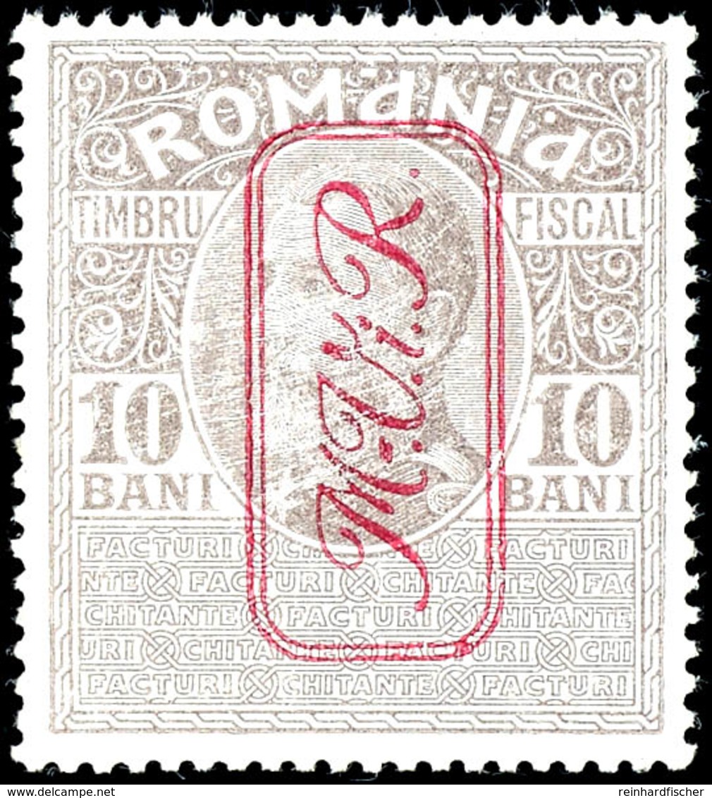 10 Bani Kriegssteuermarke, Postfrisch, Geprüft Hey BPP, Mi.500,-, Katalog: 6 ** - Sonstige & Ohne Zuordnung