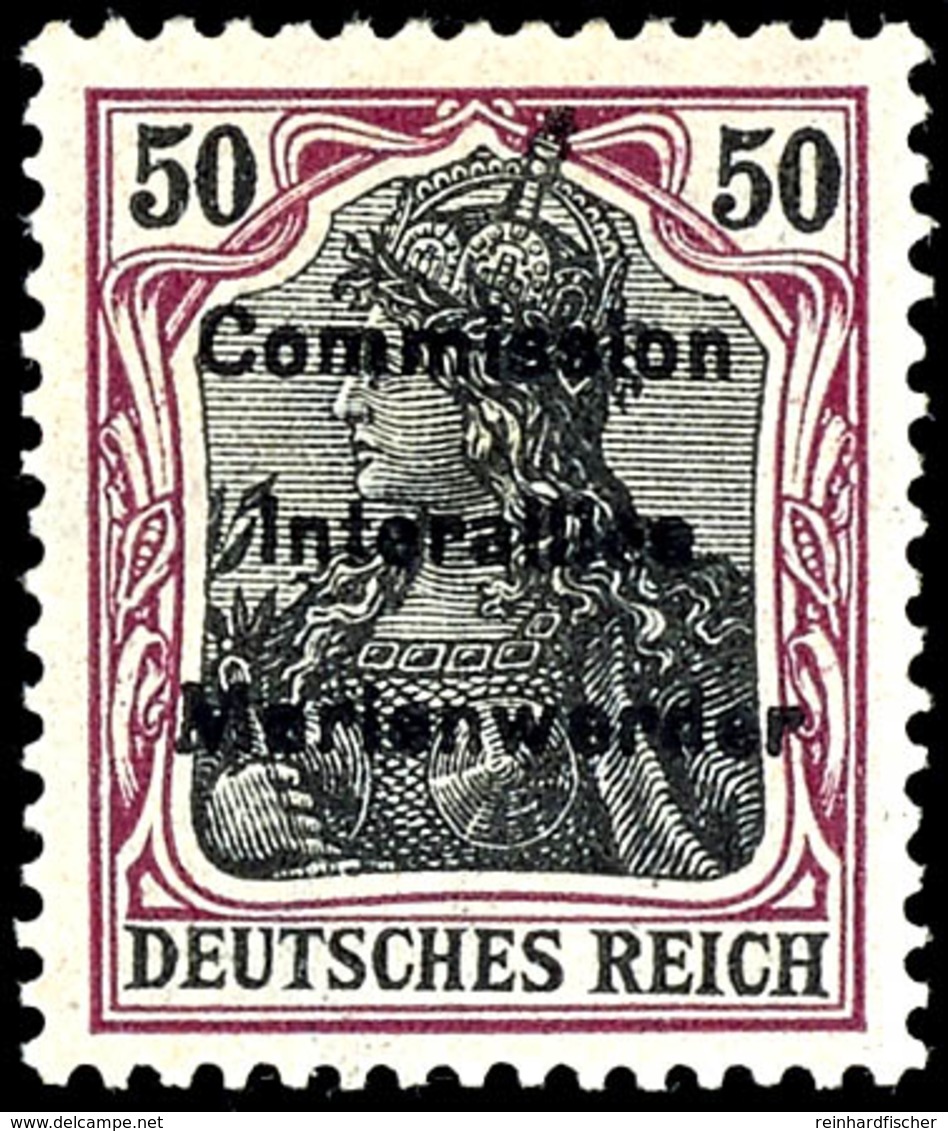 50 Pfg Germania Auf Orangeweiß, Tadellos Postfrisch, Druckfeld 7 Von Druckplatte VII, Auflage Dieser Seltenen Marke Nur  - Sonstige & Ohne Zuordnung