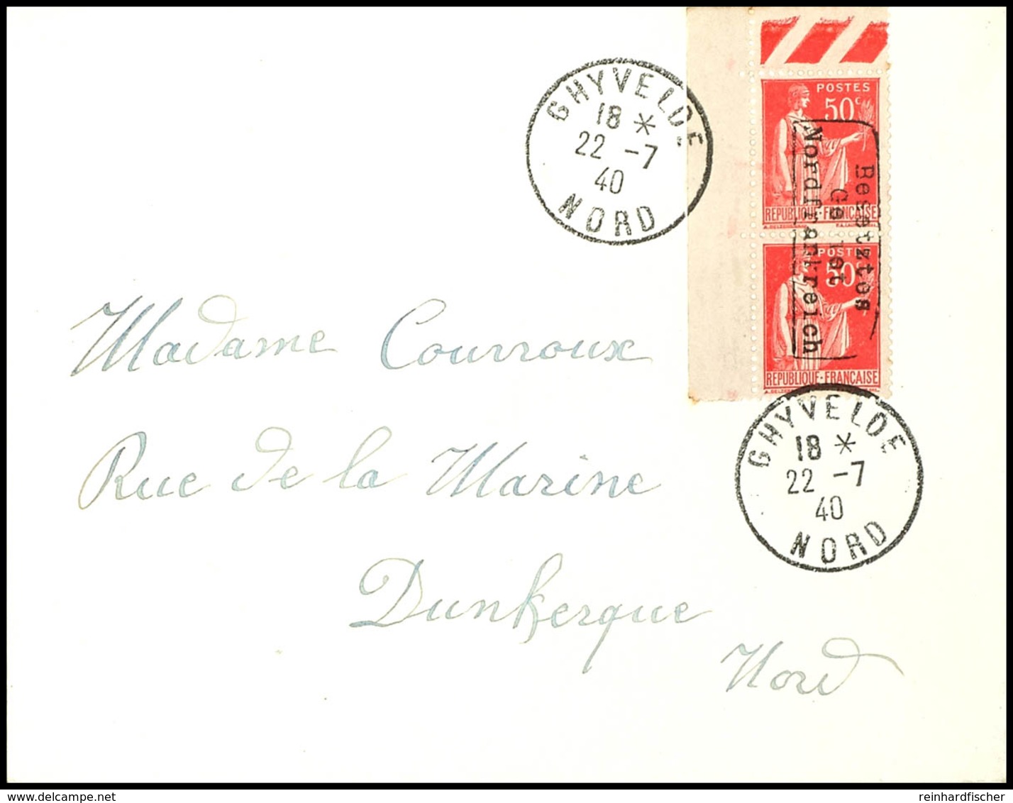 50 C. Freimarke "Friedensallegorie" Mit Aufdruck In Type I (ähnlich Mi.-Nr. 2 I Bzw. 2 II), Abart "kopfstehender Aufdruc - Sonstige & Ohne Zuordnung