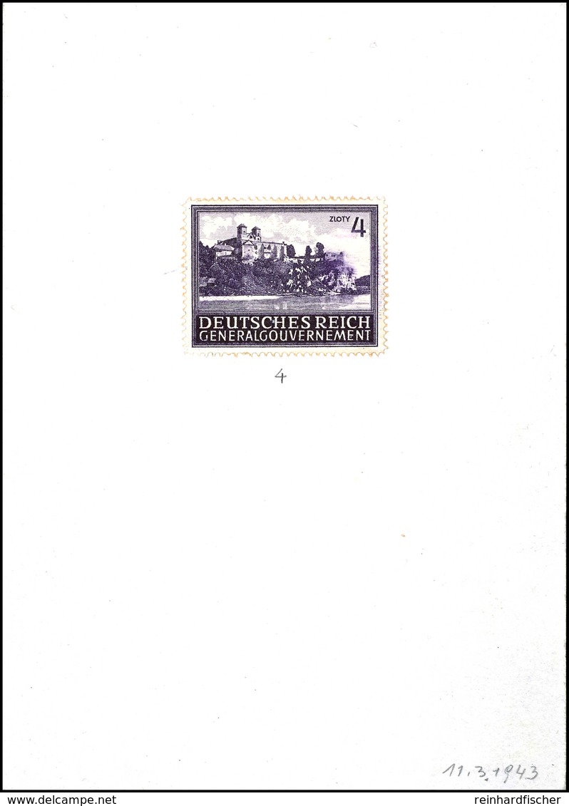 4 Zl. Bauwerke Gezähnt L 14 1/2 Auf Vorlagekarton Nr. 4 Vom 11.3.1843, Sehr Selten, Fotoattest Pfeiffer BPP, Mi. 800.-,  - Sonstige & Ohne Zuordnung