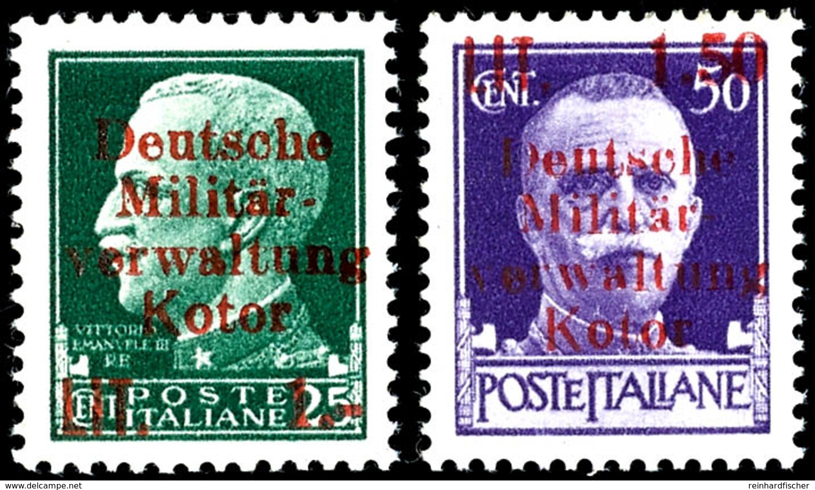 0,50 L. Auf 10 C. - 10 L. Auf 20 C. Freimarken, Dabei Die 1 Und 1,50 L. Mit Wasserzeichen "Krone Kopfstehend", 6 Werte K - Sonstige & Ohne Zuordnung