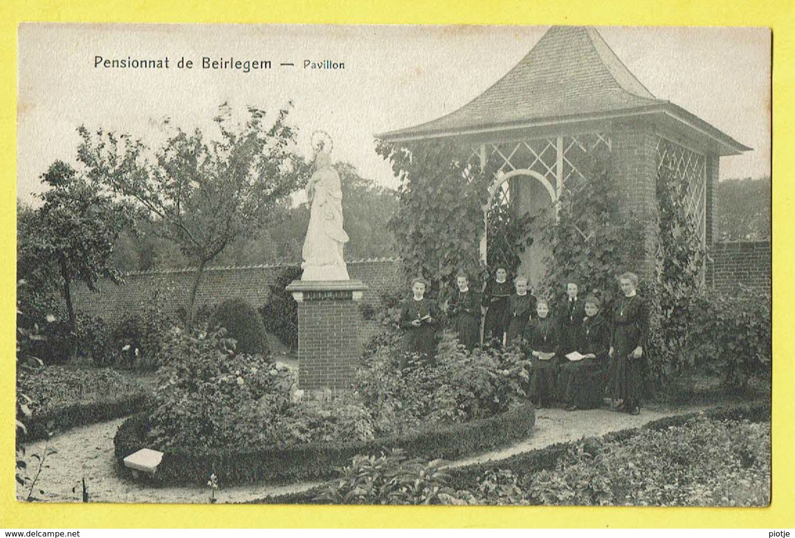 * Beirlegem - Beerlegem (Zwalm) * Pensionnat De Beirlegem, école, School, Pavillon, Jardin, ND Marie, Filles, Enfant TOP - Zwalm