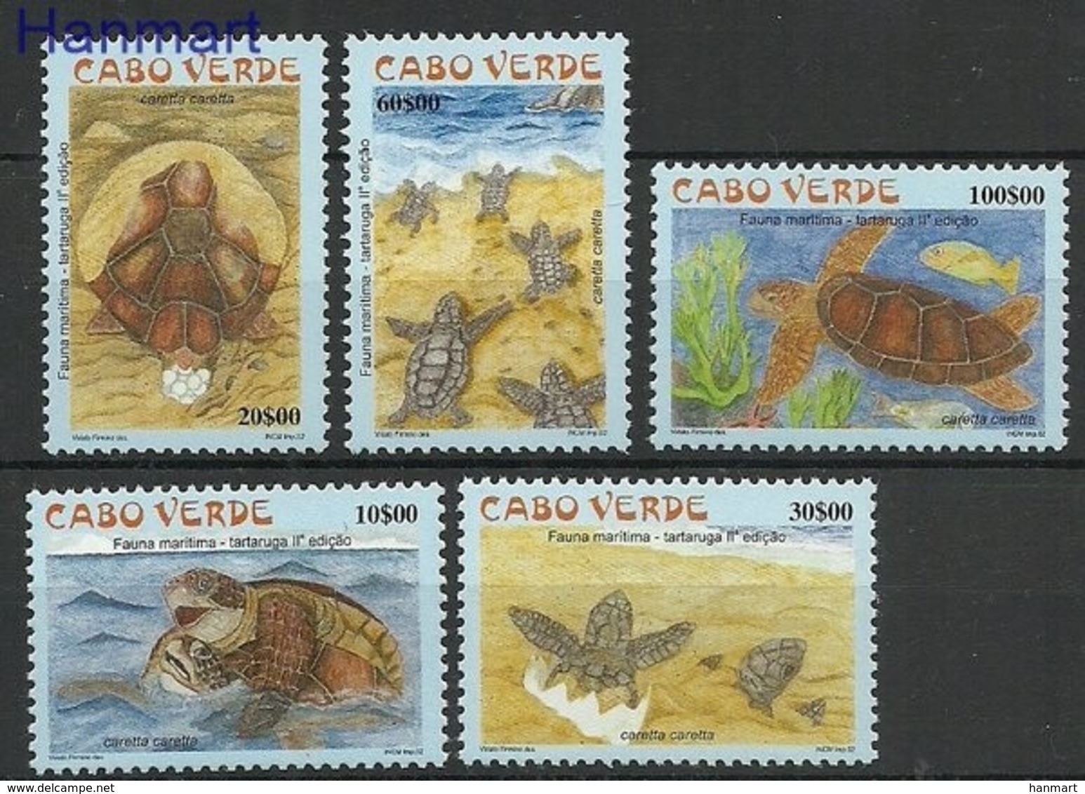 Cape Verde 2002 Mi 809-813 MNH ( ZS5 CPV809-813 ) - Turtles