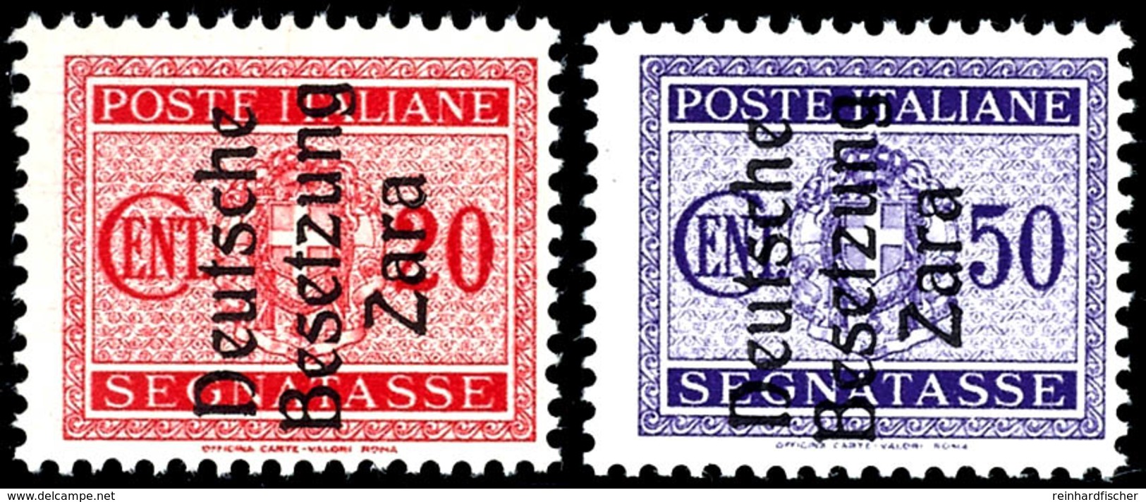 5 C., 10C., 20 C., 30 C., 40 C. Und 50 C. Portomarken Mit Aufdruck In Type I, Je  Aufdruckfehler V "D Von Deutsche Unten - Sonstige & Ohne Zuordnung