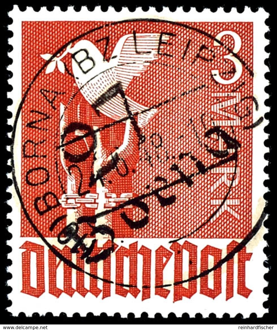 3 Mark Borna Type C, Gestempelt, Kabinett, Michel 500,-  Gepr. Dr. Modry BPP, Katalog: IIcV O - Sonstige & Ohne Zuordnung