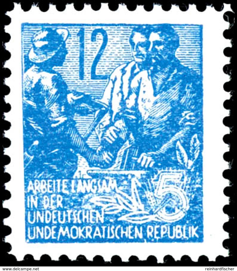 12 Pfg. Fünfjahrplan, Undeutsche Undemokratische Republik, Postfrisch, Mi. 700,-, Katalog: 3 ** - Sonstige & Ohne Zuordnung