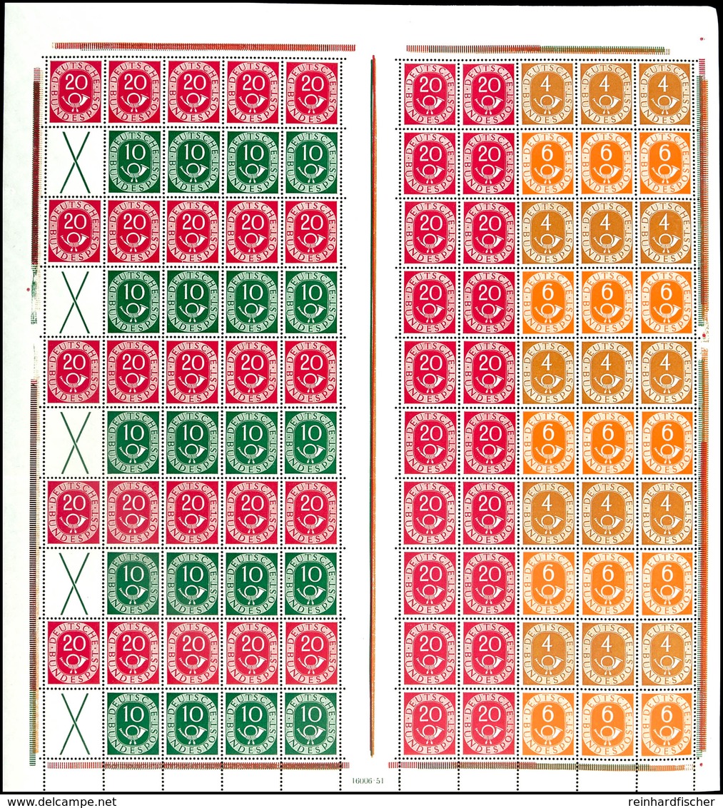 1951, Posthornmarkenheftchenbogen Mit Hausauftragsnummer "16006.51 1", Postfrisch, Ungefaltet, Mi. 5.000.-, Katalog: MHB - Sonstige & Ohne Zuordnung