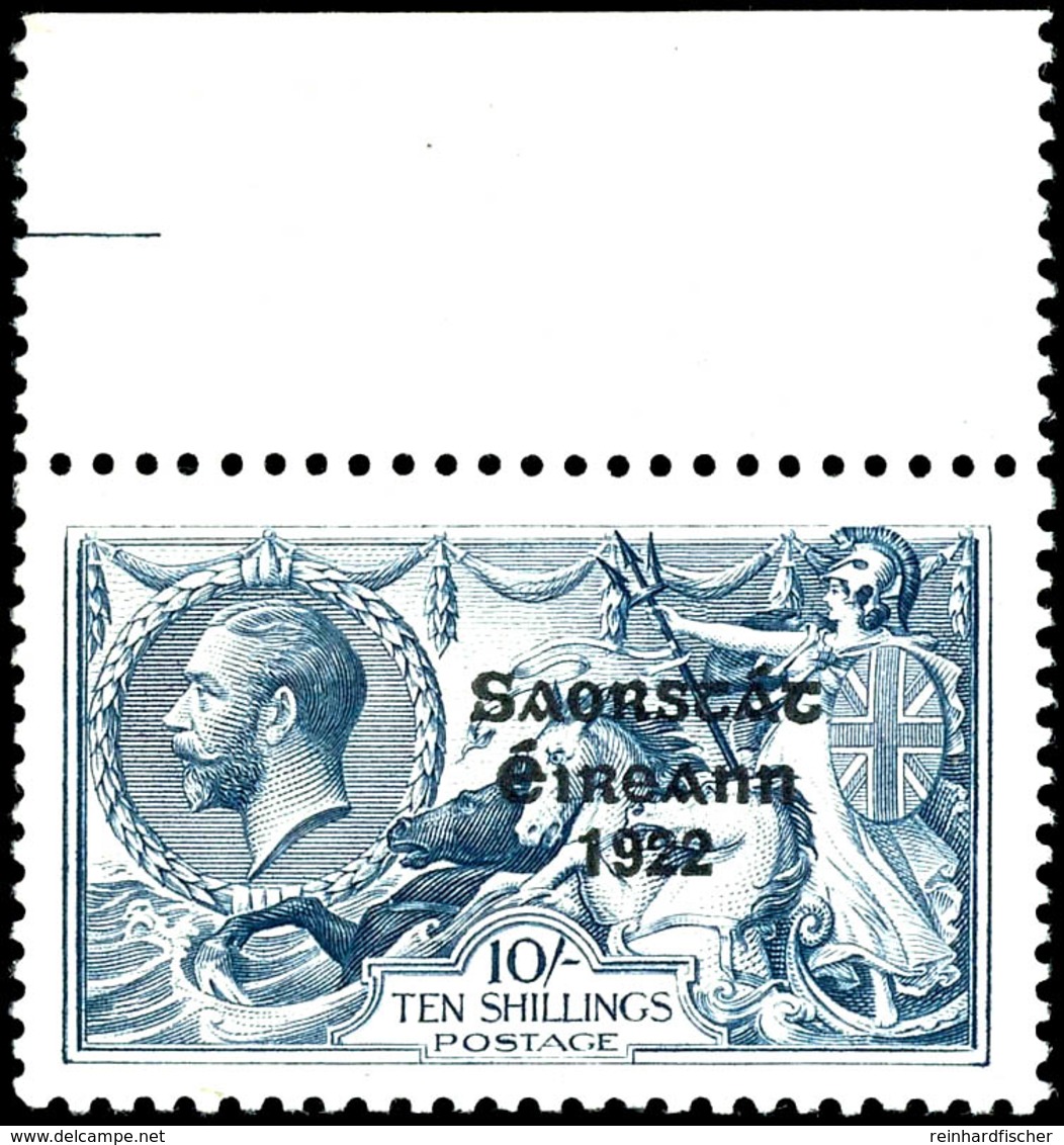 1922, 10 Sc. Seepferd, Aufdruck Type I, Mit Oberrand, Tadellos Postfrisch, Unsigniert, Kabinett, Mi. 400.-, Katalog: 39I - Sonstige & Ohne Zuordnung