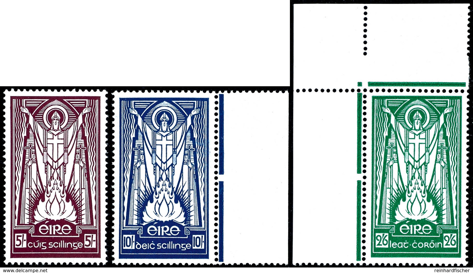 1937, 2,6 - 10 Sc. St. Patrick, Wz. 1, Zwei Marken Mit Bogenrand, 3 Werte Komplett, Tadellos Postfrisch, Unsigniert, Mi. - Sonstige & Ohne Zuordnung