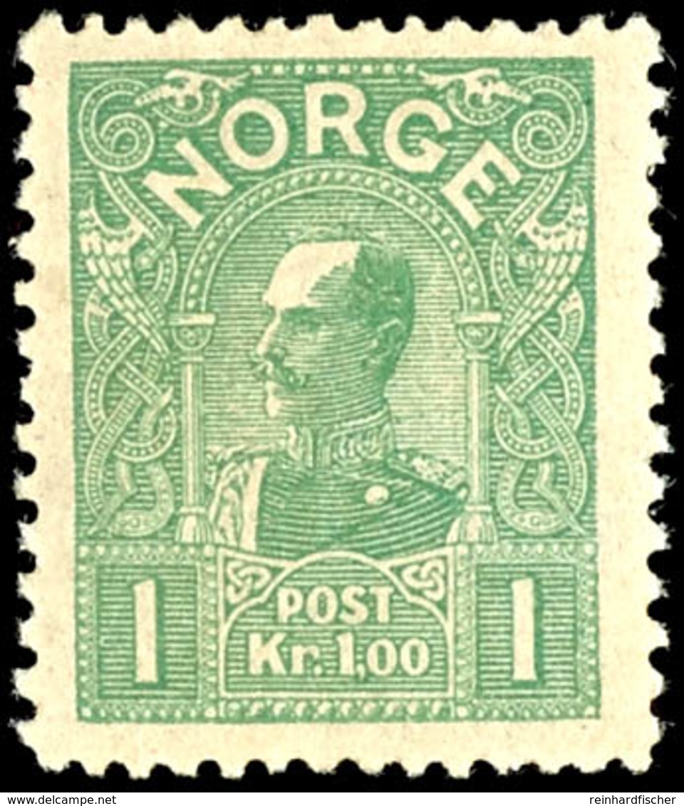 1907, 1 Kr. König Haakon VII. Hellgrün, Tadellos Postfrisch, Unsigniert, Kabinett, In Postfrischer Erhaltung Nicht Häufi - Norwegen