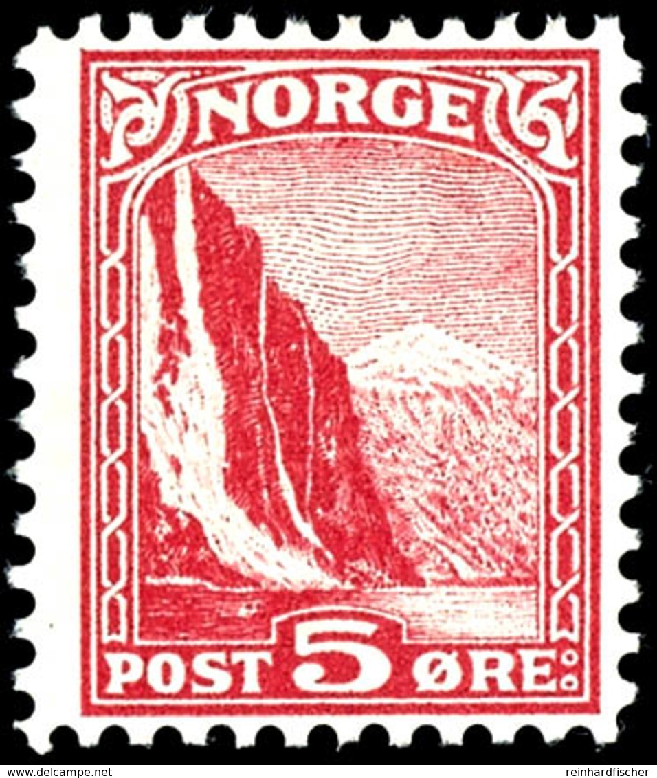 1943 (ca.), Fremdenverkehr, Probedrucke 5 Ö. In Abweichendem Markenbild Und -format "Fjord" In Rot, Grün Und Blau, Ungeb - Norway