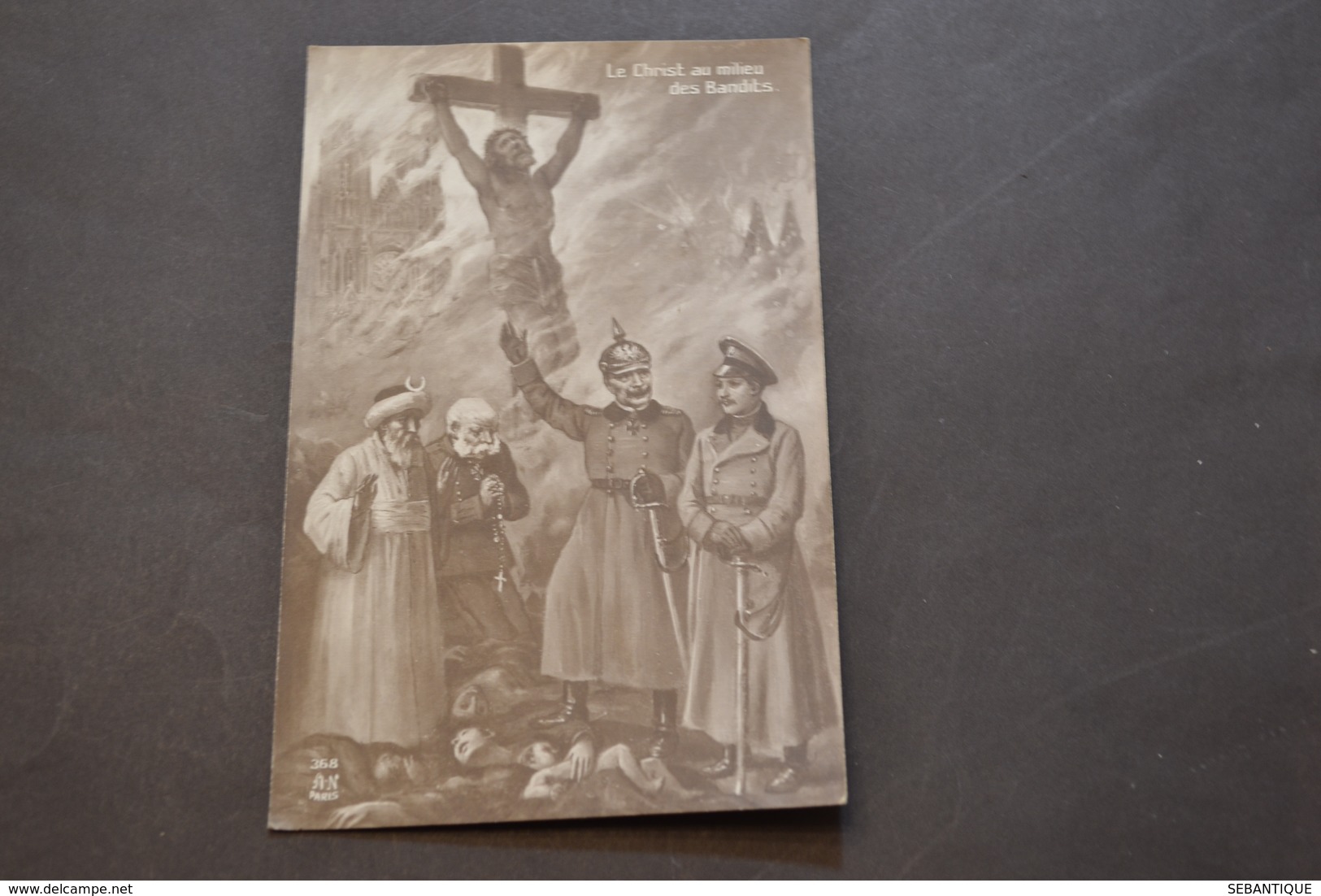 Carte Postale 1910 Le Christ Au Milieu Des Bandits - Patriotiques