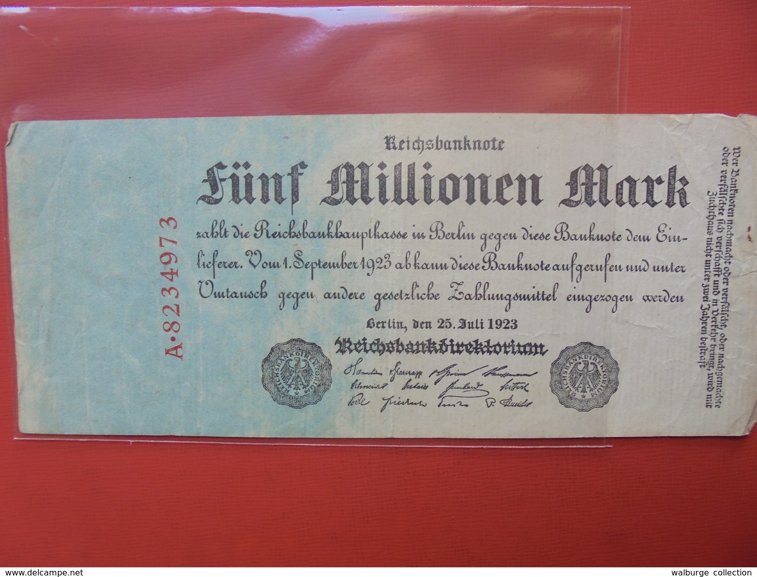 Reichsbanknote 5 MILLIONEN MARK 1923 - 5 Mio. Mark