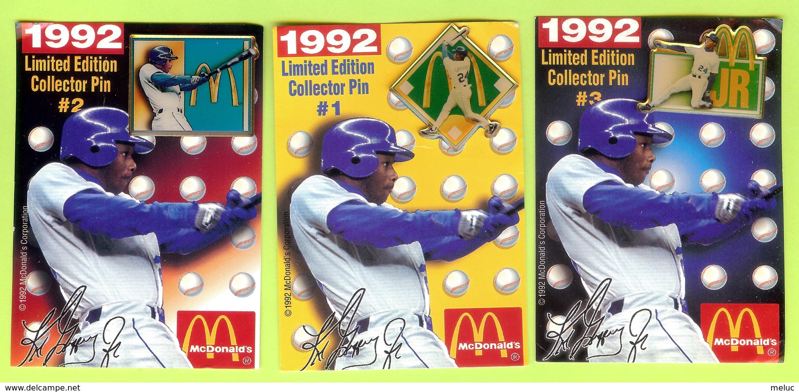 3 Pin's Mac Do McDonald's Ken Griffey Jr Baseball (RMH) - #670 - McDonald's