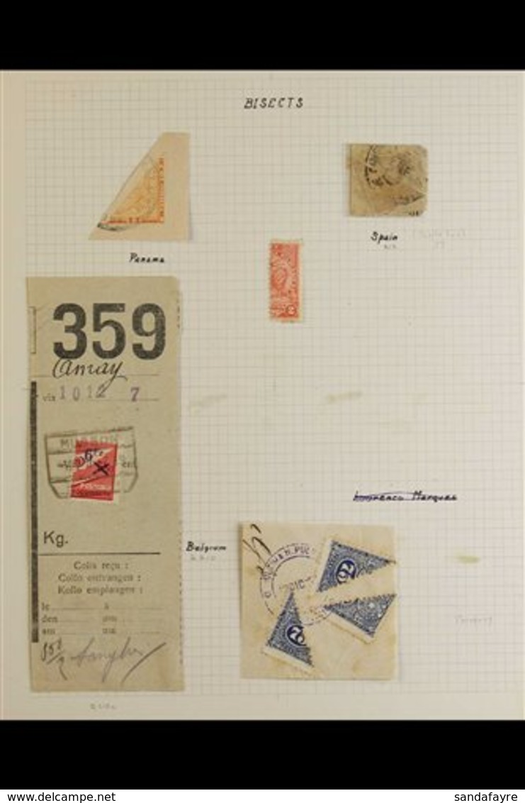 VARIETIES, ERRORS & SHADES  Mostly 1890's To 1930's Old World Mint & Used Collection On Leaves, Includes Bisects On Piec - Andere & Zonder Classificatie