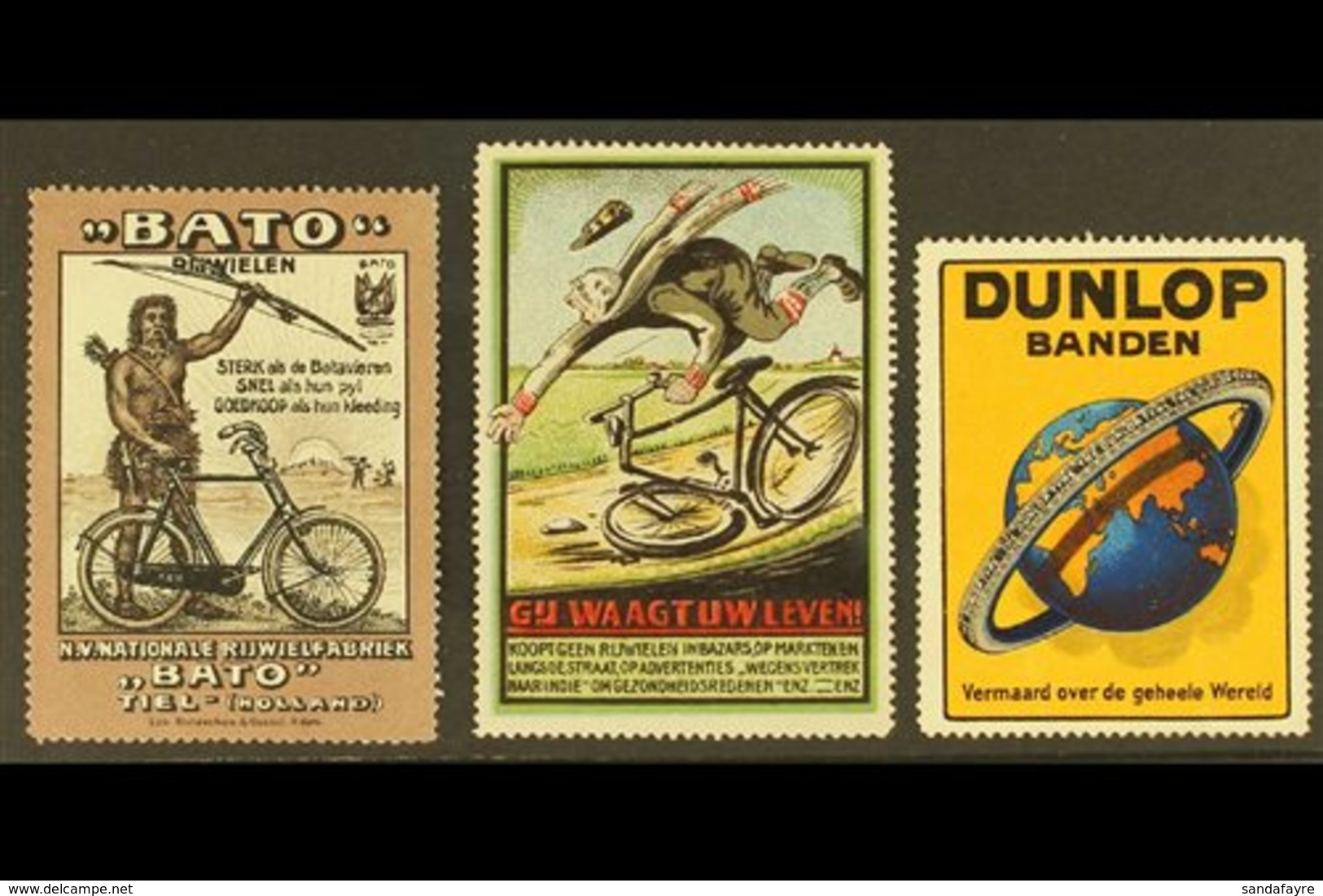 CYCLING  BICYCLES 1900's-1930's Interesting Group Of Colourful Advertising Labels All Featuring Cycle Themes, Unused No  - Unclassified