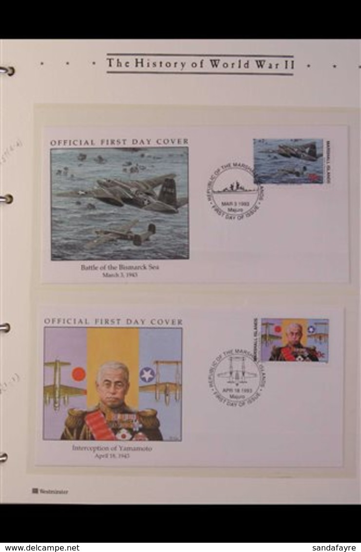 HISTORY OF WORLD WAR II.  1994. An Attractive & Interesting, Marshall Islands Covers Collection Presented In Two Matchin - Unclassified