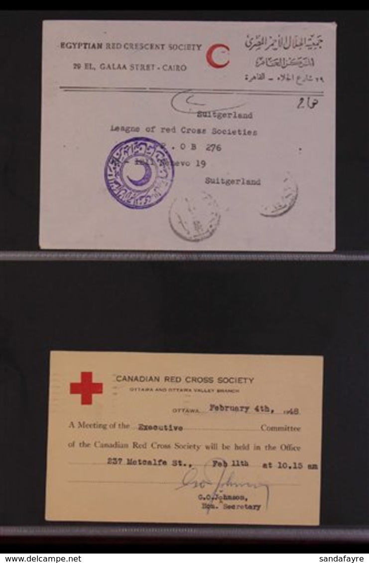 RED CROSS  1910's-1980's. COVERS COLLECTION IN AN ALBUM. An Interesting World Group Of Commercial Red Cross Printed COVE - Non Classés