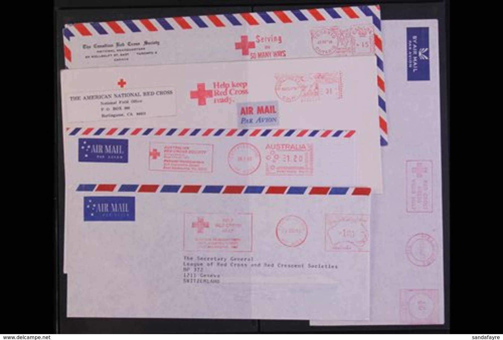 RED CROSS  1950's-1990's METER MAIL COVERS COLLECTION. An Interesting Assembly Of Commercial Covers Presented In Protect - Unclassified