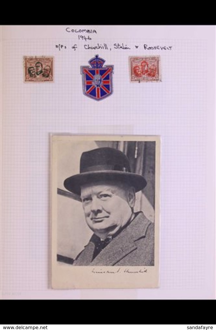 WINSTON SPENCER CHURCHILL  1940s-2000's EXTENSIVE MINT & USED WORLD COLLECTION In A Large & Bulging Album. We See A Mass - Unclassified