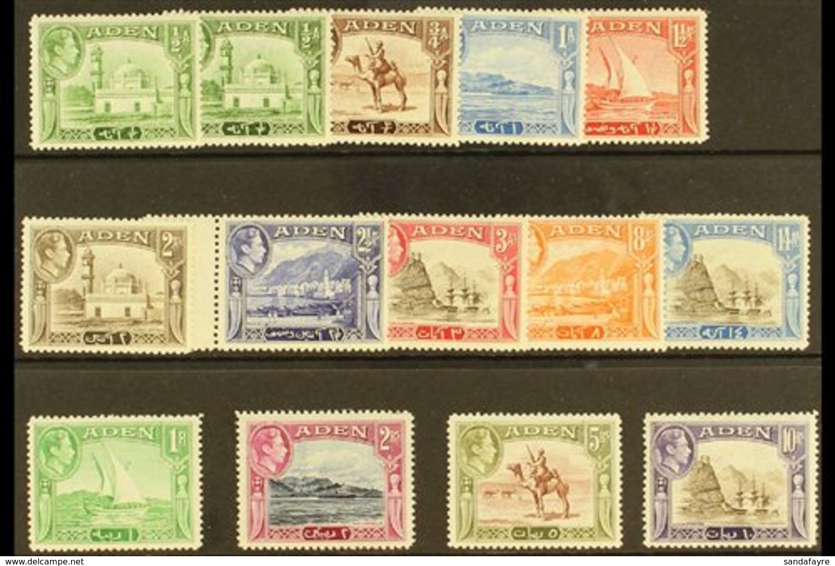 1939-48  Definitive Set Plus ½a Shade, SG 16/27, Very Fine Mint (14 Stamps) For More Images, Please Visit Http://www.san - Aden (1854-1963)