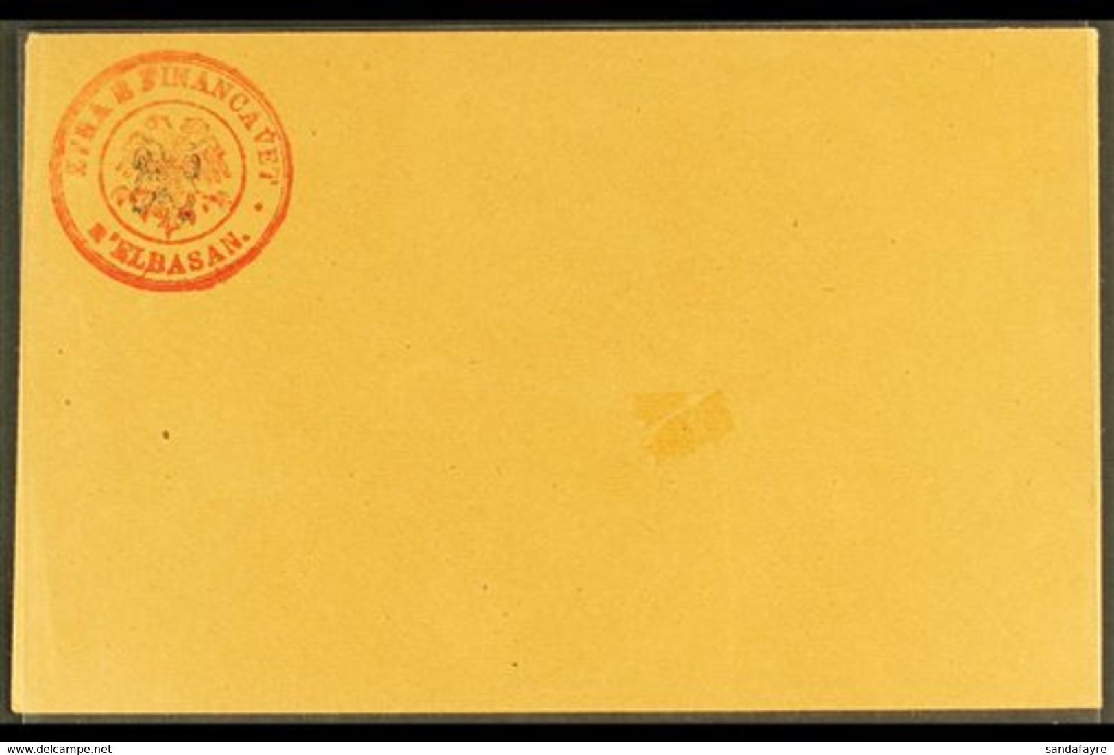 1919 DURRES GOVERNMENT POST.  1919 (1 Gr) Postal Stationery Envelope, Michel U1, Very Fine Unused With Small Mark On Fro - Albania