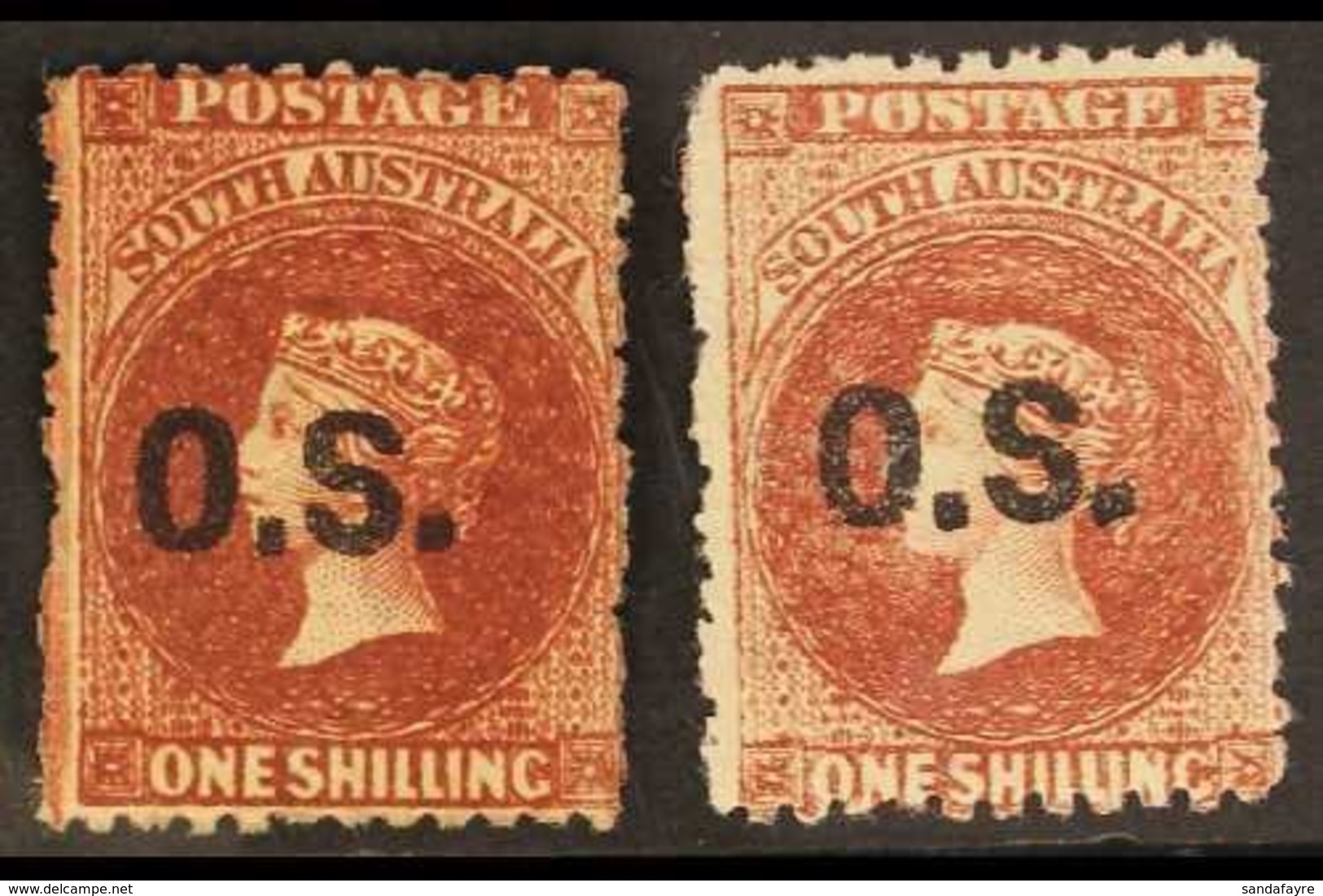 SOUTH AUSTRALIA  OFFICIAL 1876-85 1s, Both Shades, SG O27/28, Fine Mint. (2) For More Images, Please Visit Http://www.sa - Other & Unclassified