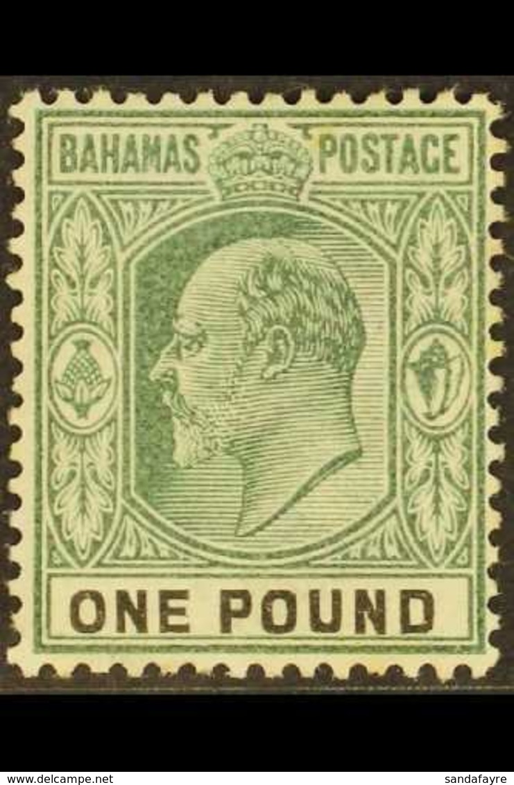 1902-10  £1 Green And Black, Wmk Crown CA, SG 70, Mint Lightly Hinged. Fresh! For More Images, Please Visit Http://www.s - Other & Unclassified