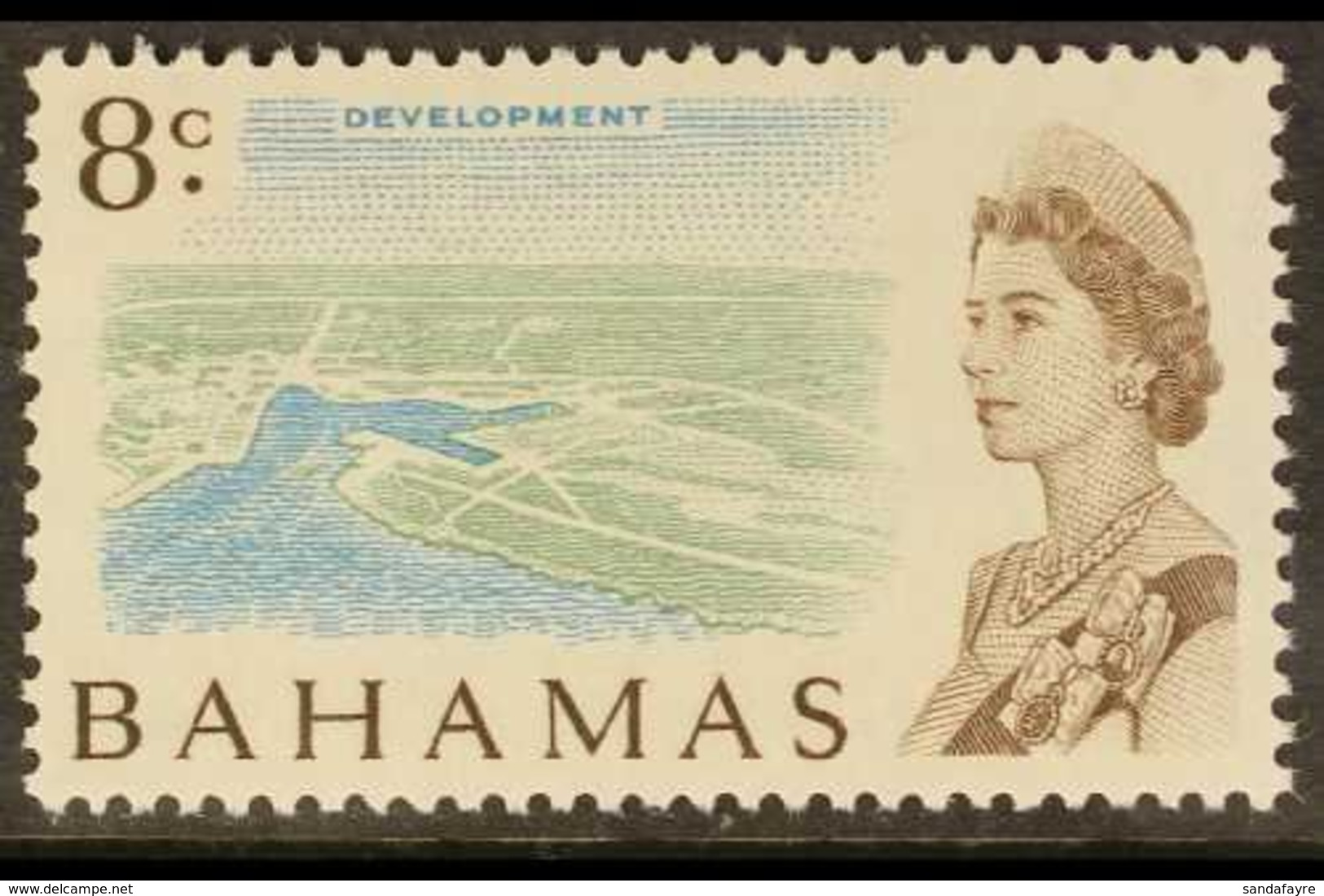 1970  8c Dull Green, Light Blue & Sepia "Development" On Whiter Paper, SG 300a, Never Hinged Mint. For More Images, Plea - Other & Unclassified