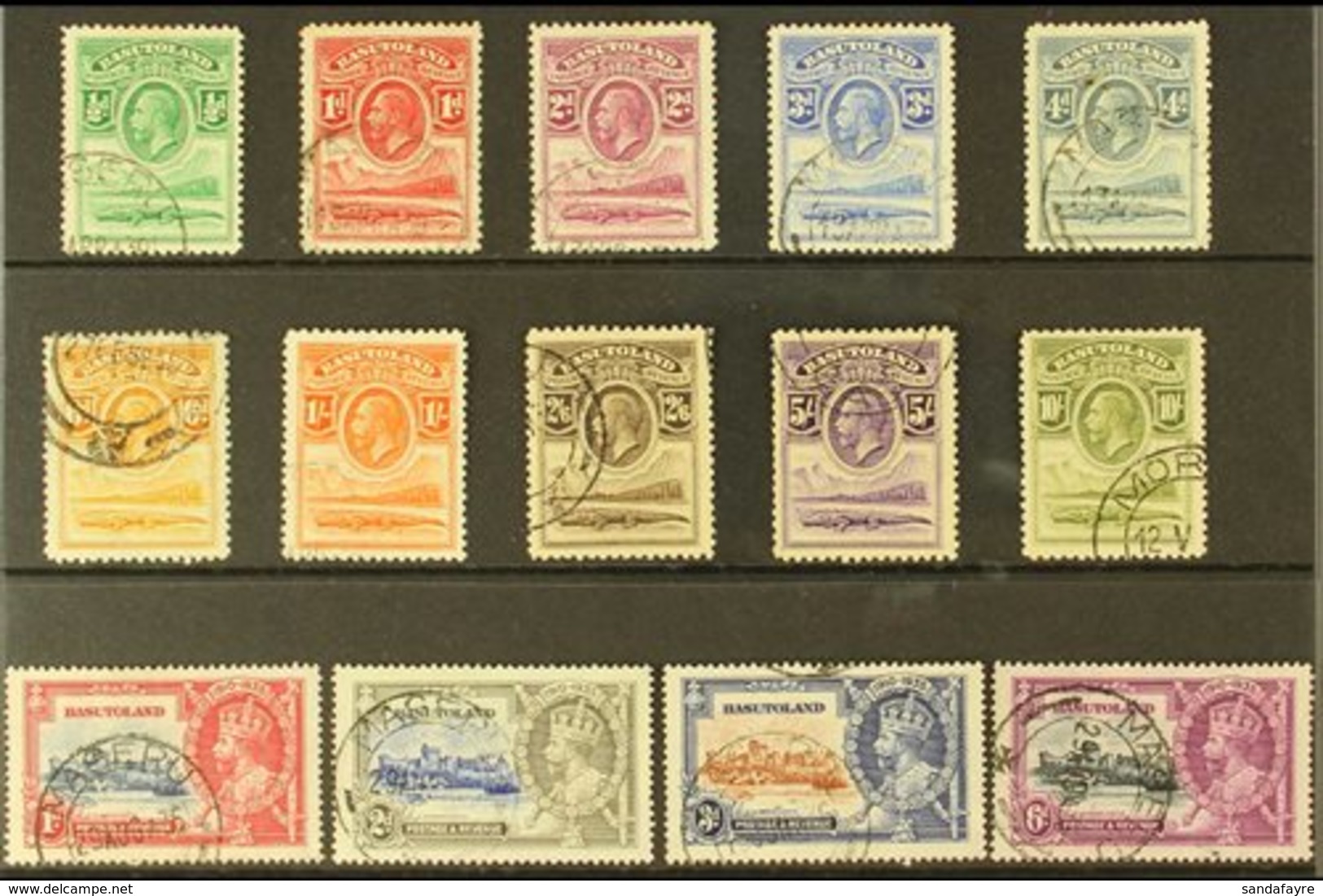 1933-35  COMPLETE USED KGV COLLECTION Presented On A Stock Card With The 1933 Definitive Set & 1935 Jubilee Set, SG 1/14 - Other & Unclassified