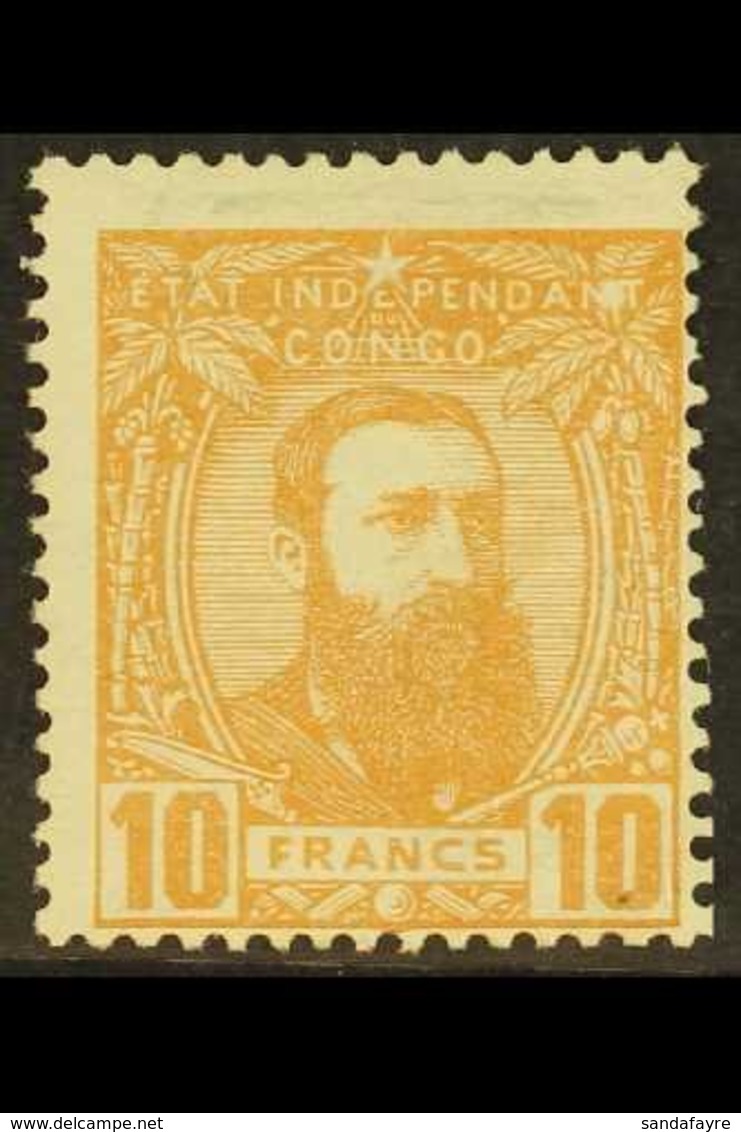 CONGO  1887-94 10f Dull Orange, COB 13, Fine Mint, Centred To Lower Right. For More Images, Please Visit Http://www.sand - Other & Unclassified